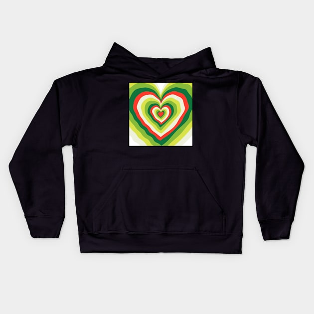 Abstract of Christmas Colored Heart Pattern Kids Hoodie by Peaceful Space AS